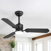 1/2PCS 42-in Reversible 3-Blade Integrated Ceiling Fan with LED Light and Remote,4in and 8in Downrod Included